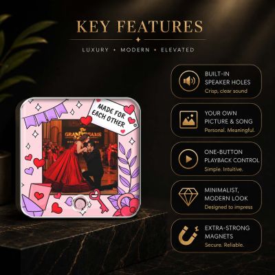 Made for Each Other Gift for Couples Personalized Musical Fridge Magnet with Rechargeable for Wife & Husband